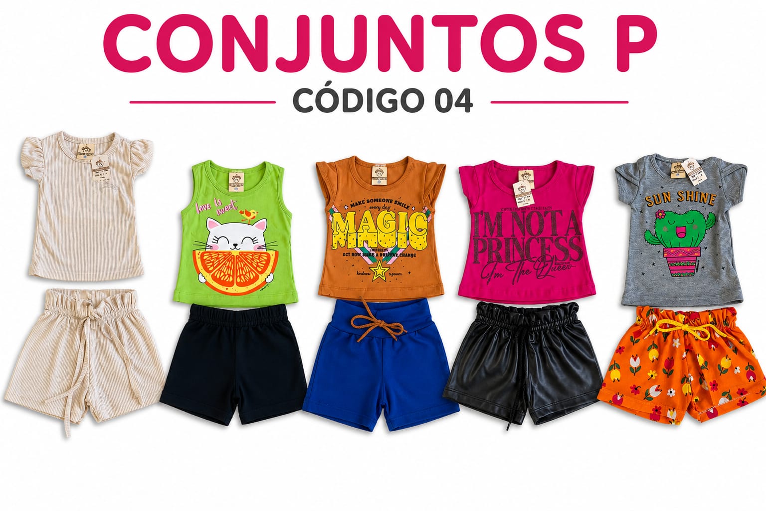 5 PROMOCIONAIS INFANTIS FEMININO VERÃO TAMANHO P CÓDIGO 04