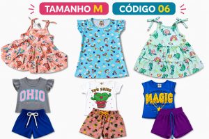 6 PROMOCIONAIS INFANTIS FEMININO VERÃO TAMANHO M CÓDIGO 06