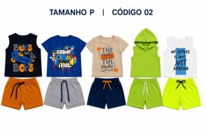 5  PROMOCIONAIS INFANTIS MASCULINO VERÃO TAMANHO P CÓDIGO 02
