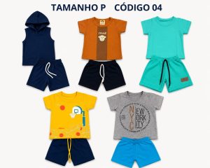5 PROMOCIONAIS INFANTIS MASCULINO VERÃO TAMANHO P CÓDIGO 04
