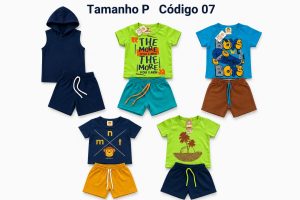 5 PROMOCIONAIS INFANTIS MASCULINO VERÃO TAMANHO P CÓDIGO 07