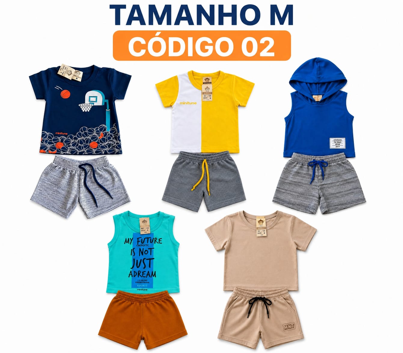 5 PROMOCIONAIS INFANTIS MASCULINO VERÃO TAMANHO M CÓDIGO 02