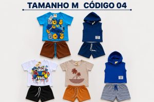 5 PROMOCIONAIS INFANTIS MASCULINO VERÃO TAMANHO M CÓDIGO 04