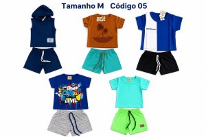5 PROMOCIONAIS INFANTIS MASCULINO VERÃO TAMANHO M CÓDIGO 05