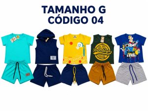 5 PROMOCIONAIS INFANTIS MASCULINO VERÃO TAMANHO G CÓDIGO 04