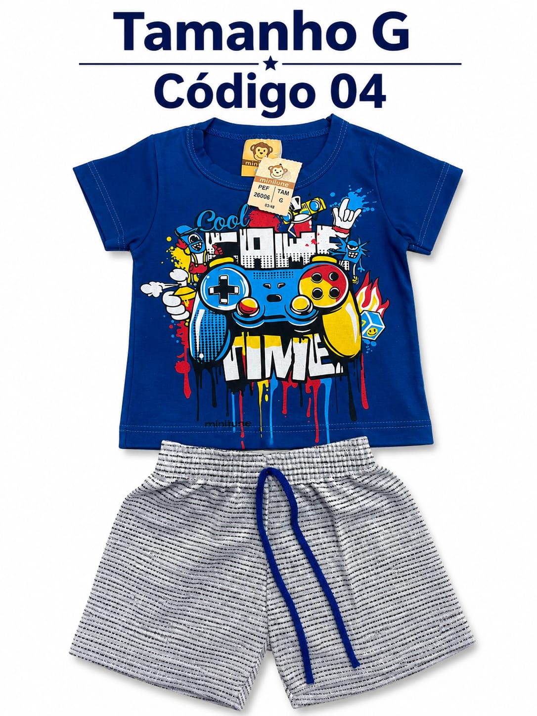 5 PROMOCIONAIS INFANTIS MASCULINO VERÃO TAMANHO G CÓDIGO 04 - Imagem 6
