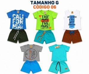 5  PROMOCIONAIS INFANTIS MASCULINO VERÃO TAMANHO G CÓDIGO 06