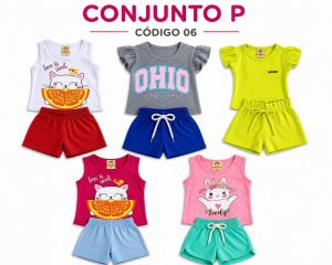 5 PROMOCIONAIS INFANTIS FEMININO VERÃO TAMANHO P CÓDIGO 06