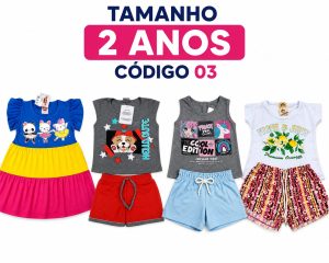 4  PROMOCIONAIS INFANTIS FEMININO VERÃO TAMANHO 2 ANOS CÓDIGO 03