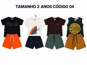 4 PROMOCIONAIS INFANTIS MASCULINO VERÃO TAMANHO 2 ANOS CÓDIGO 04