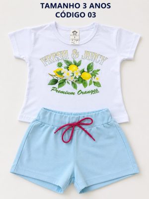 3  PROMOCIONAIS INFANTIS FEMININO VERÃO TAMANHO 3 ANOS CÓDIGO 03