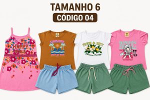 4  PROMOCIONAIS INFANTIS FEMININO VERÃO TAMANHO 6 ANOS CÓDIGO 04