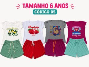 4  PROMOCIONAIS INFANTIS FEMININO VERÃO TAMANHO 6 ANOS CÓDIGO 05