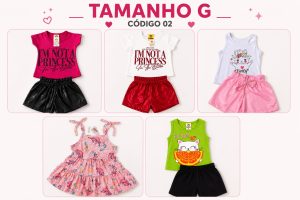 5 PROMOCIONAIS INFANTIS FEMININO VERÃO TAMANHO G CÓDIGO 02