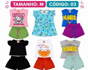 6 PROMOCIONAIS INFANTIS FEMININO VERÃO TAMANHO M CÓDIGO 03