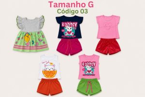 5 PROMOCIONAIS INFANTIS FEMININO VERÃO TAMANHO G CÓDIGO 03