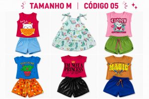 6 PROMOCIONAIS INFANTIS FEMININO VERÃO TAMANHO M CÓDIGO 05