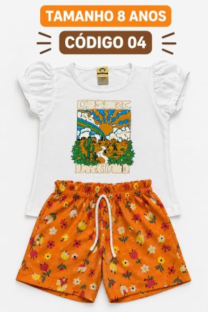 3  PROMOCIONAIS INFANTIS FEMININO VERÃO TAMANHO 8 ANOS CÓDIGO 04